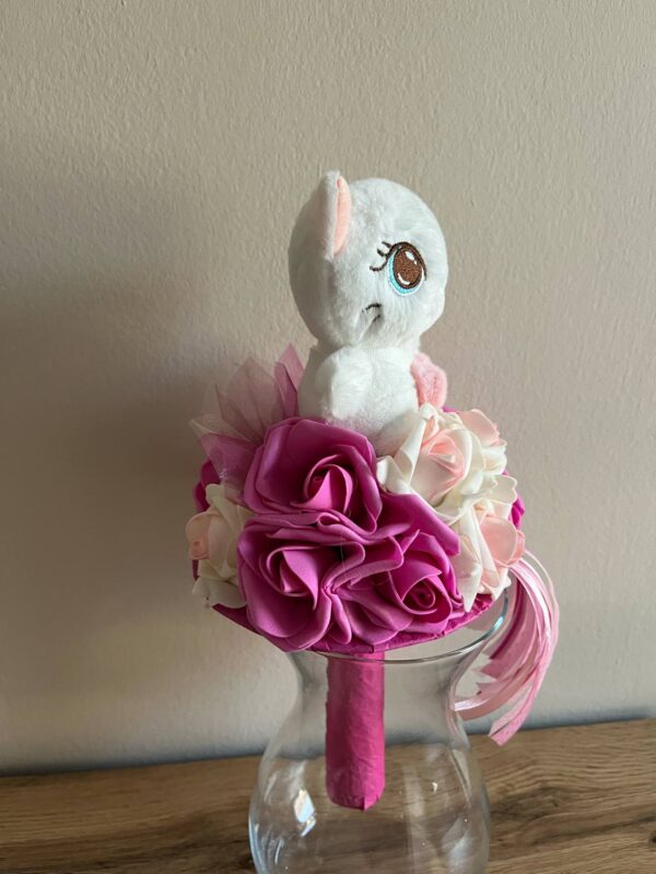 Cicás ballagó csokor-fehér/pink - Image 3