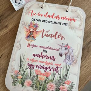 Óvodai búcsúzáshoz kedves kézműves fa tábla-Dadus néninek