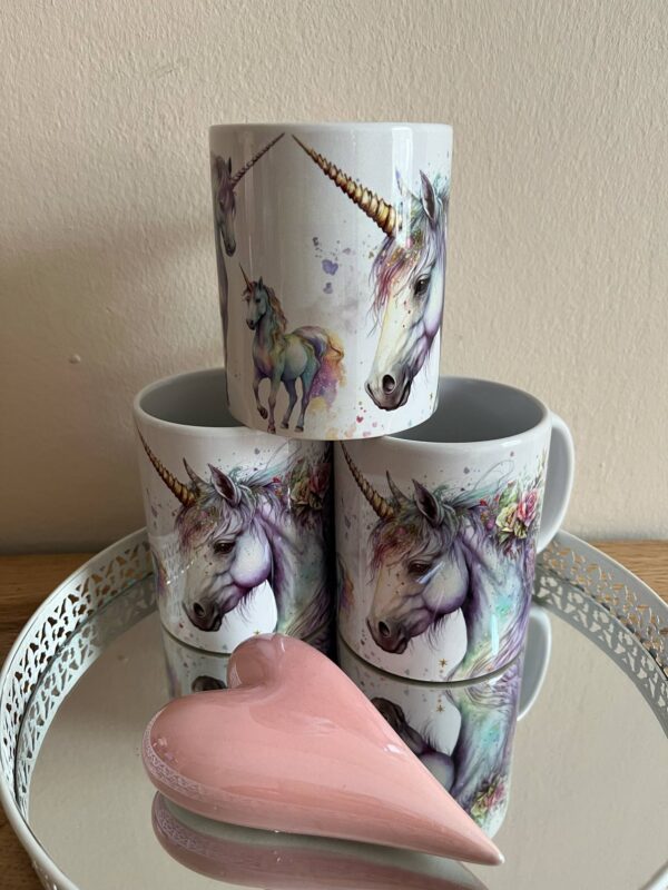 Mesés egyszarvús porcelán bögre, körbe mintás - Image 4