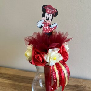 Minnie egeres ballagó csokor-piros/citromsárga