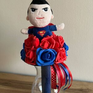 Superman-es ballagó csokor-piros/sötétkék