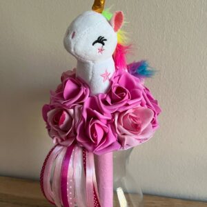 Unikornisos ballagó csokor-fehér/pink