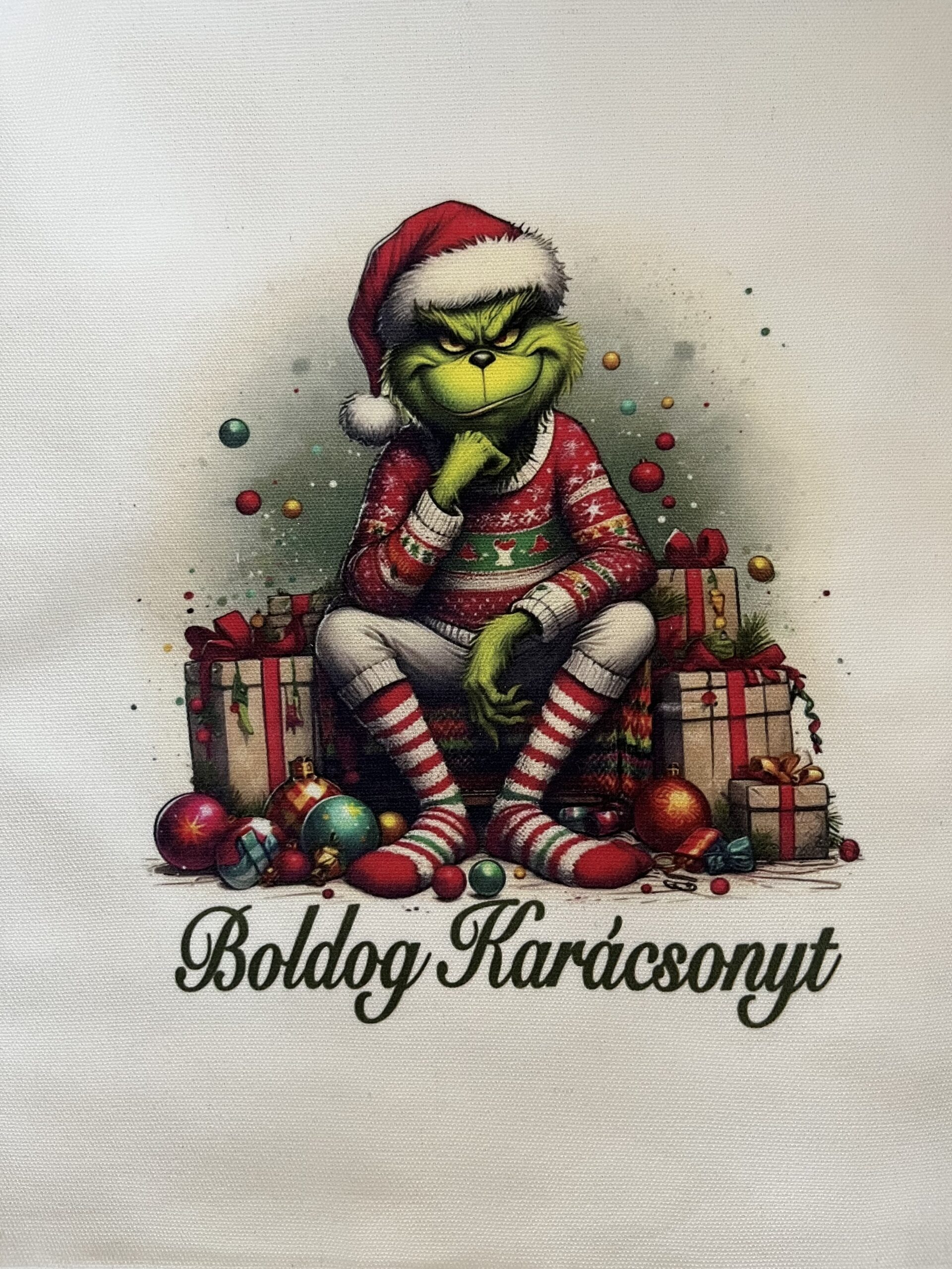 Grincses vászon táska-Boldog karácsonyt - Image 2