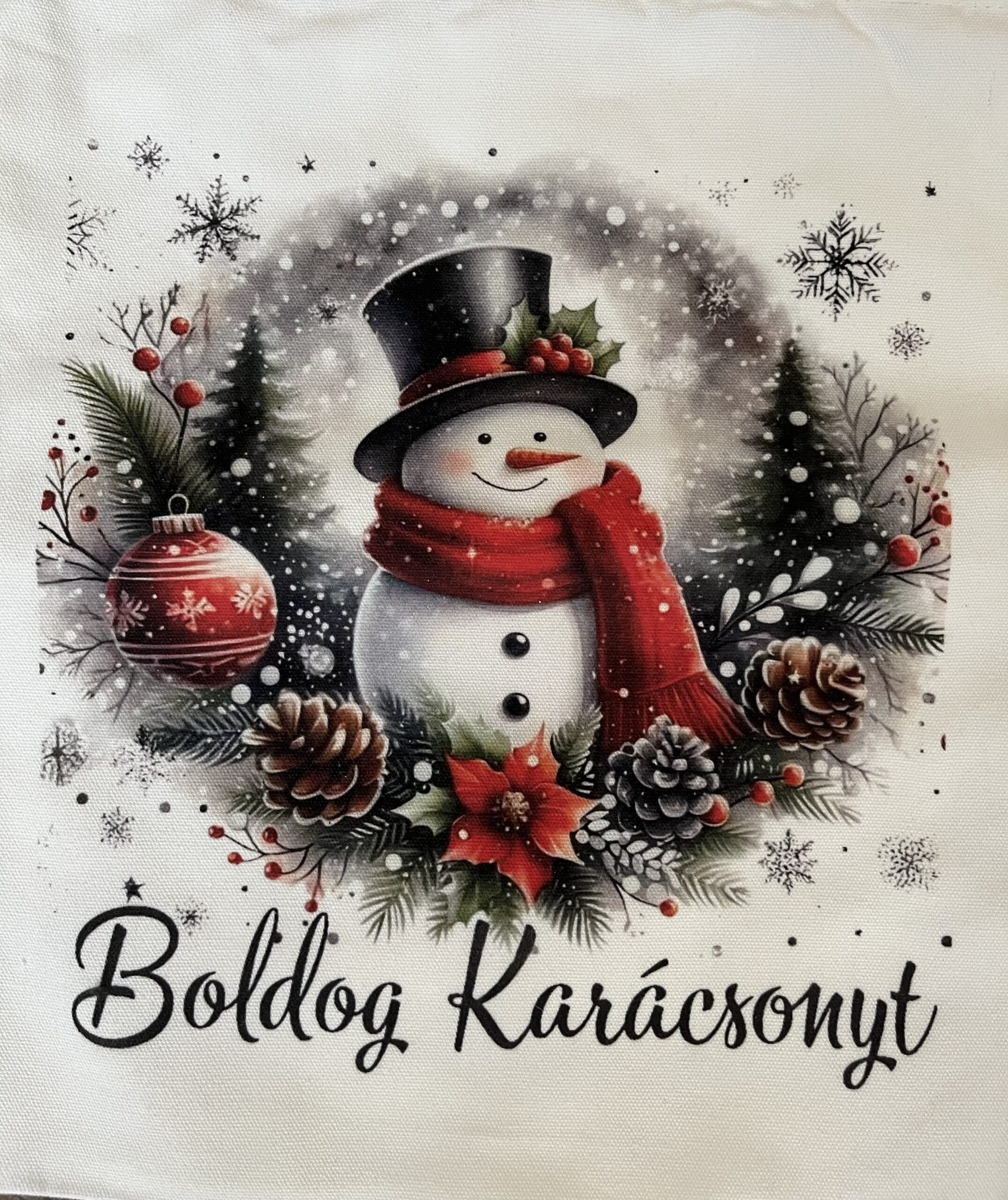 Hóemberes vászon táska-Boldog karácsonyt - Image 2