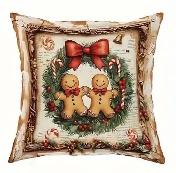 Mézeskalács pár párnahuzat-koszorü