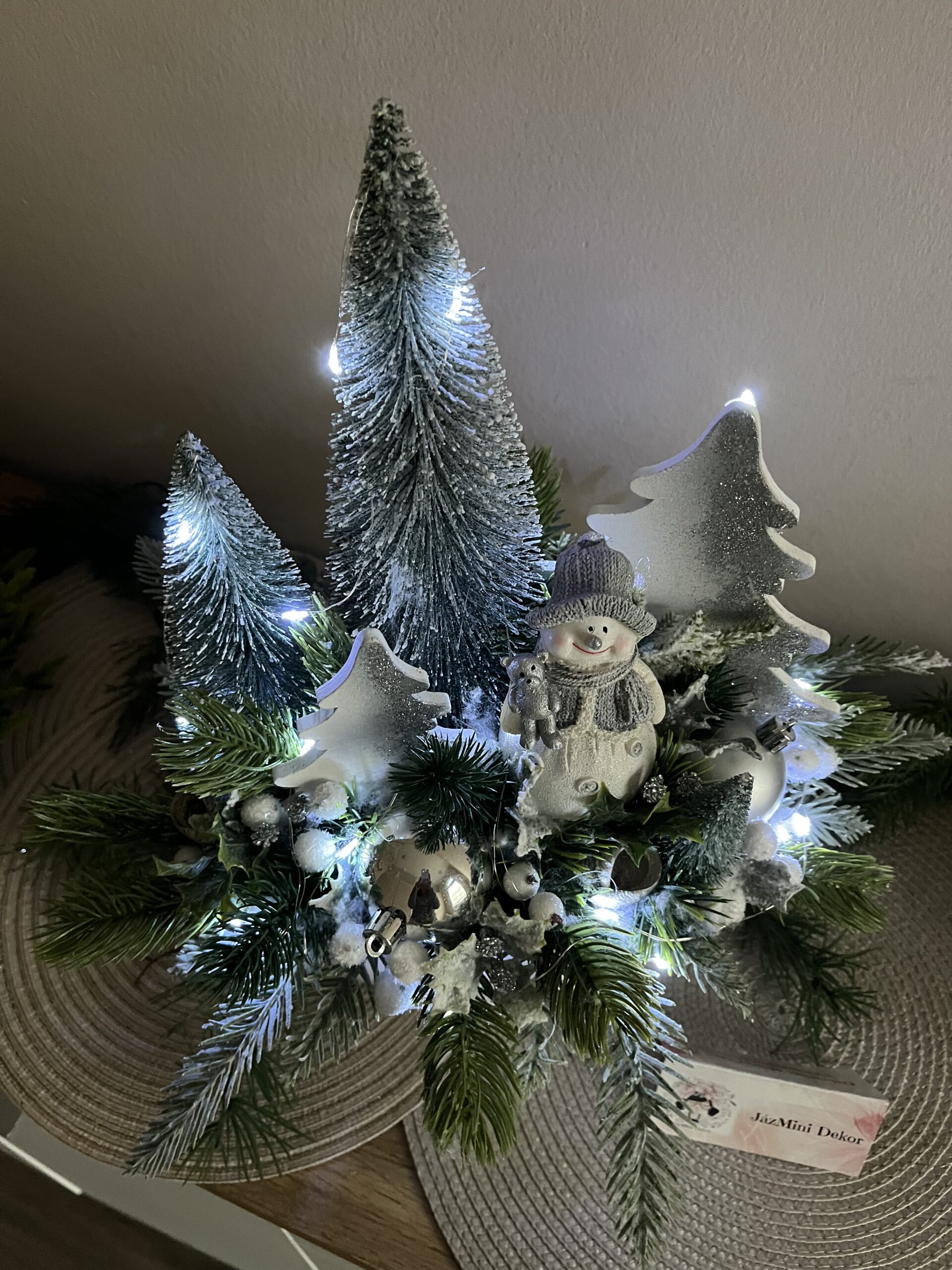 Hóember ledes kerámia legyező tálja - Image 5