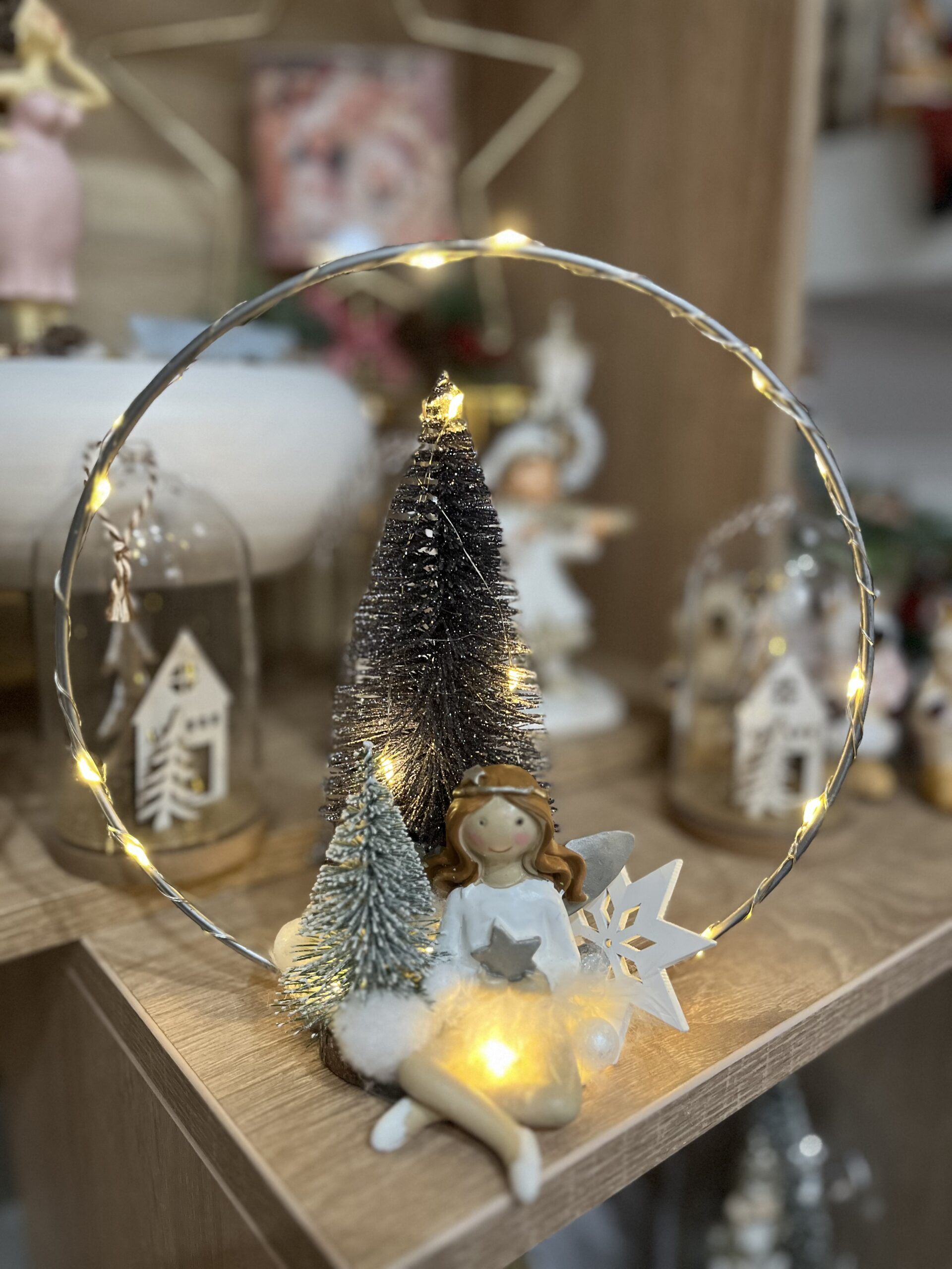 Rozi fényköre-20 cm-feher/ezüst