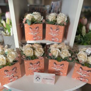 Fa dobozos szappanrózsa box-szivecskés kis rókával