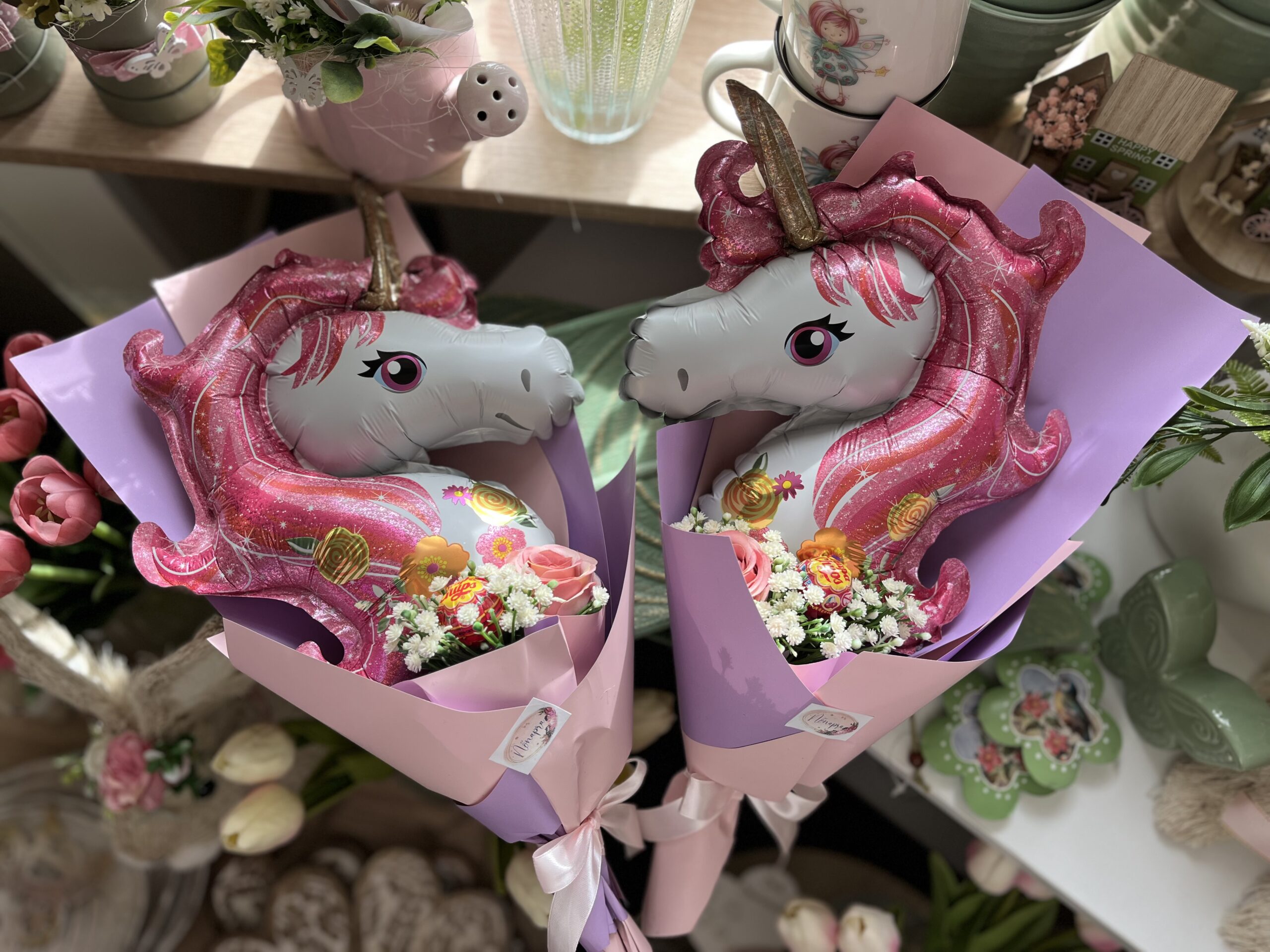 Unikornisos lufis/nyalókás csokor