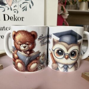 Legjobb tanár bögre-bagoly/maci kék