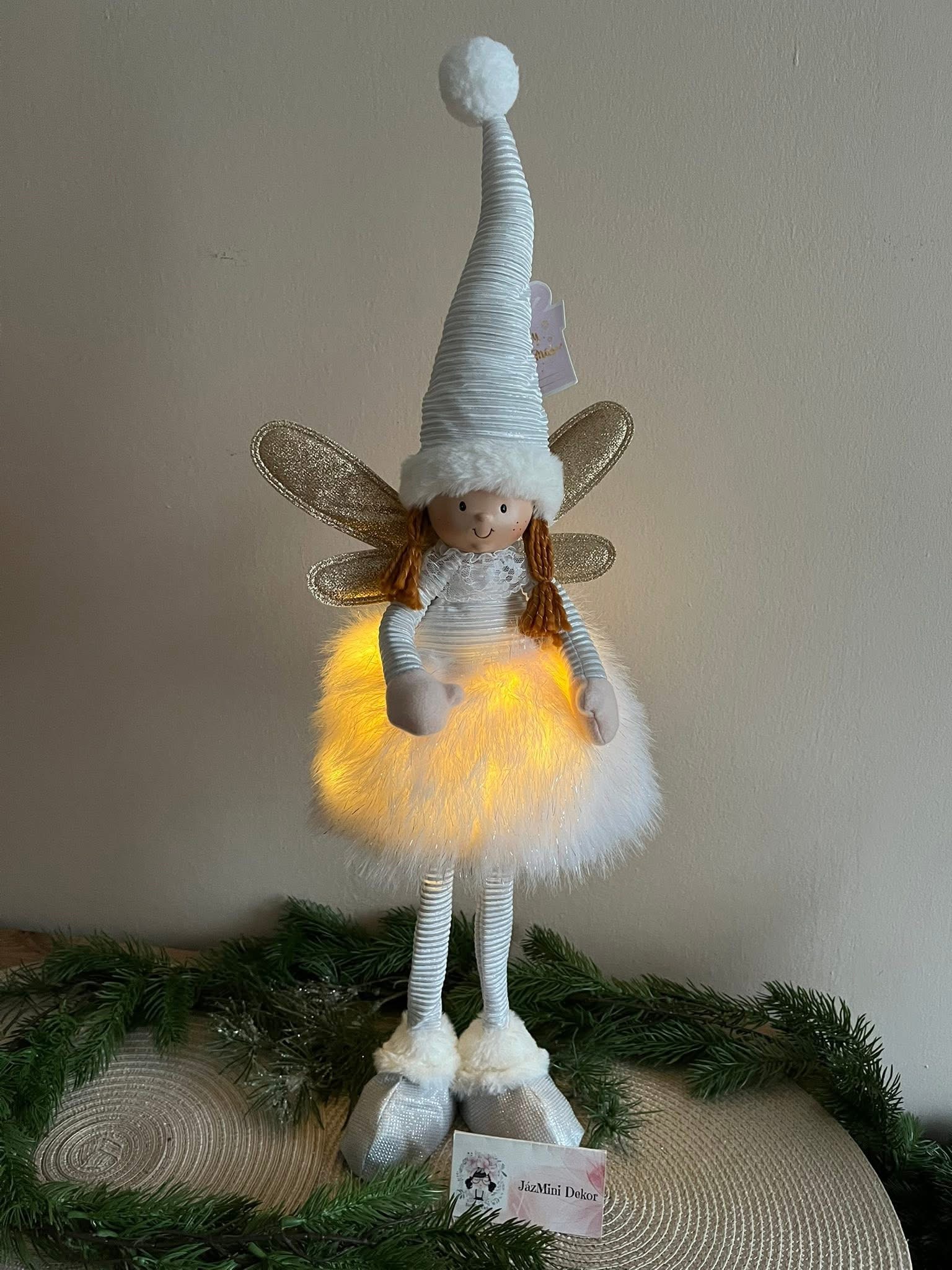 Arabella világító tündér baba-69 cm-fehér
