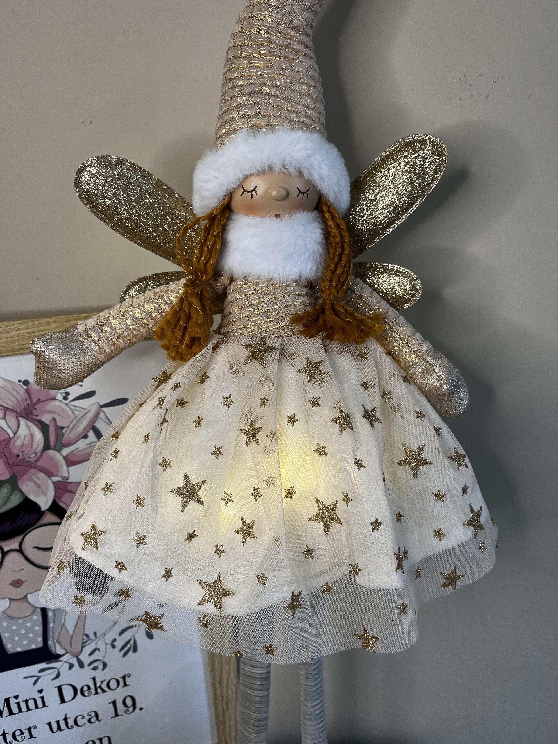 Luna világító angyalbaba-rosegold/arany-81 cm - Image 6