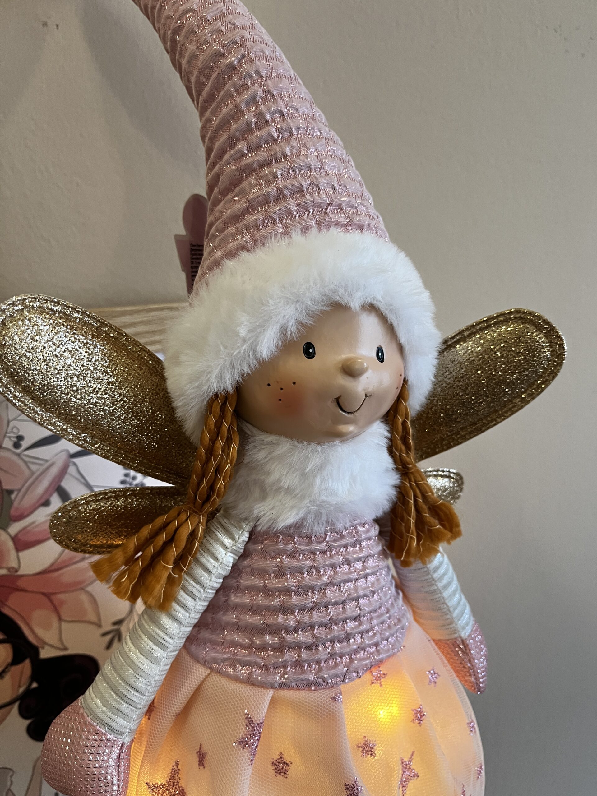 Lola világító angyalbaba-rosegold/rózsaszín-69 cm - Image 2